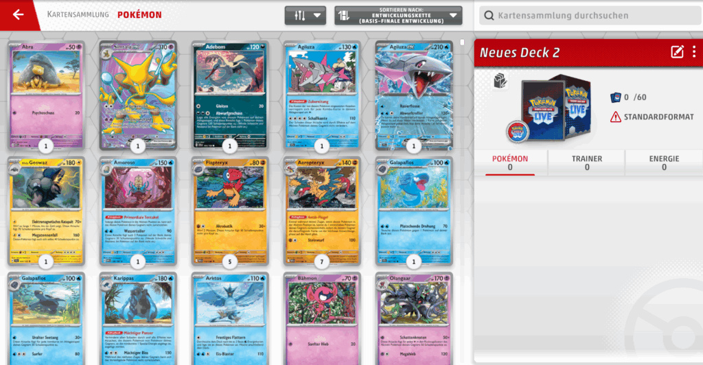 Pokémon TCG Live Deck-Builder